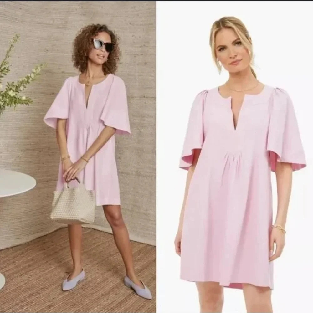 Tuckernuck Pomander Place Orchid Pink Finley Flutter Sleeve Dress, M